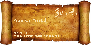 Zsurka Anikó névjegykártya